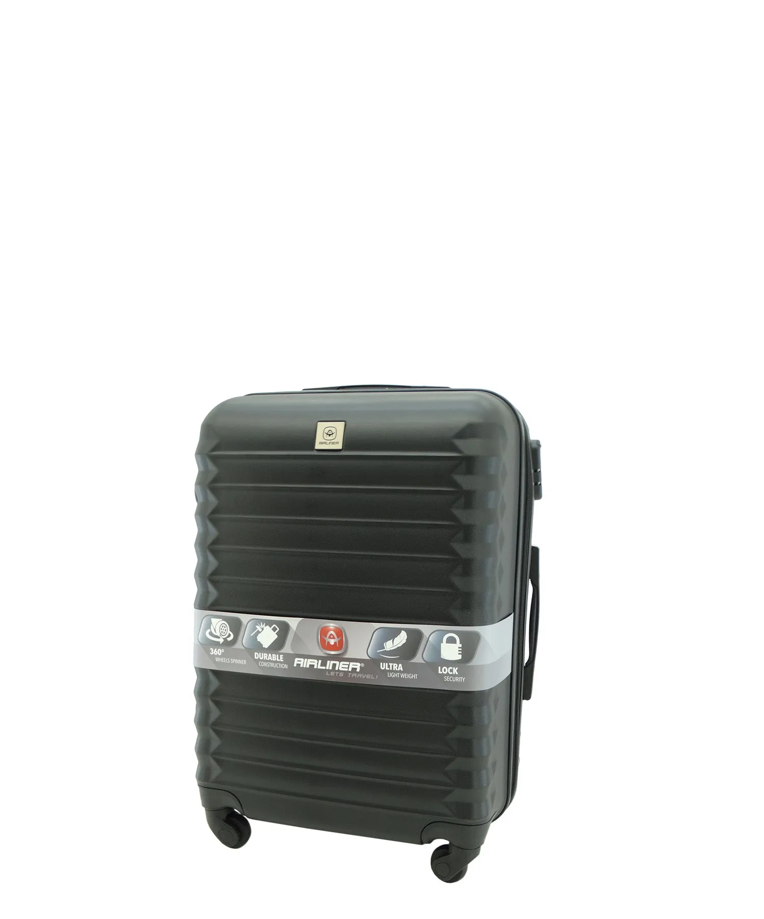 1597BK2, 20" Airliner, Small Hardshell Spinner Suitcase - Black