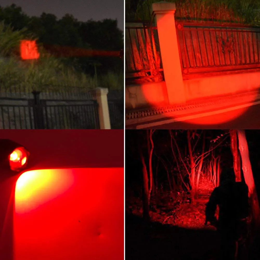 2 Deep Red Light Flashlight and 2 Deep Red Light Headlamp Bundle