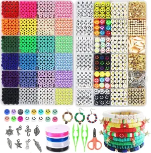 7200pcs Polymer Clay Beads Kit 24 Colors, Spacer Heishi Beads