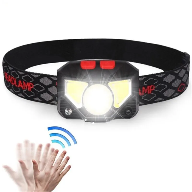 8 Modes Handfress Motion Sensor Powerful LED Headlight Head Lamp Flashlight Torch Head Light