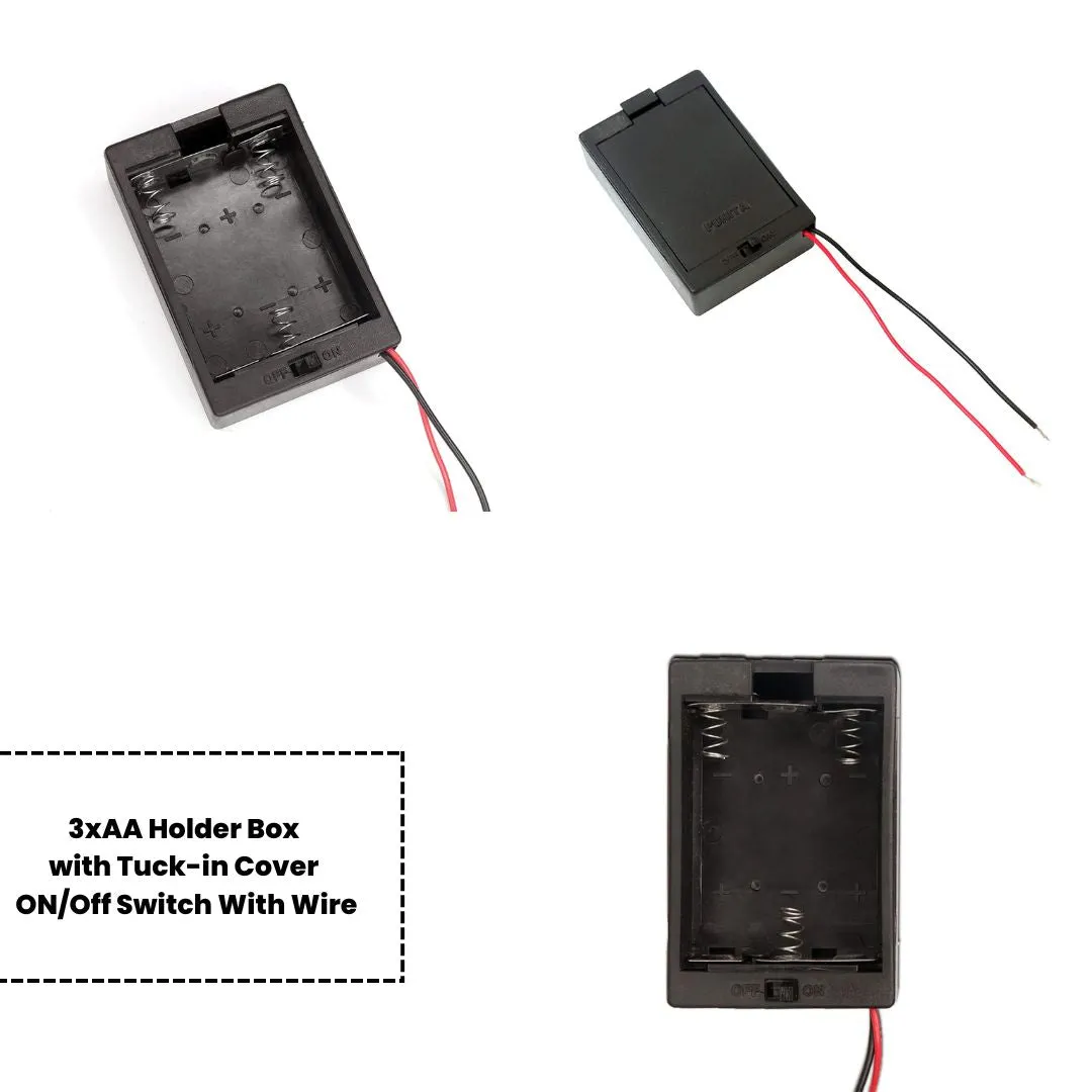 AA Cell Holder Close Plastic Case With Wire & Cover