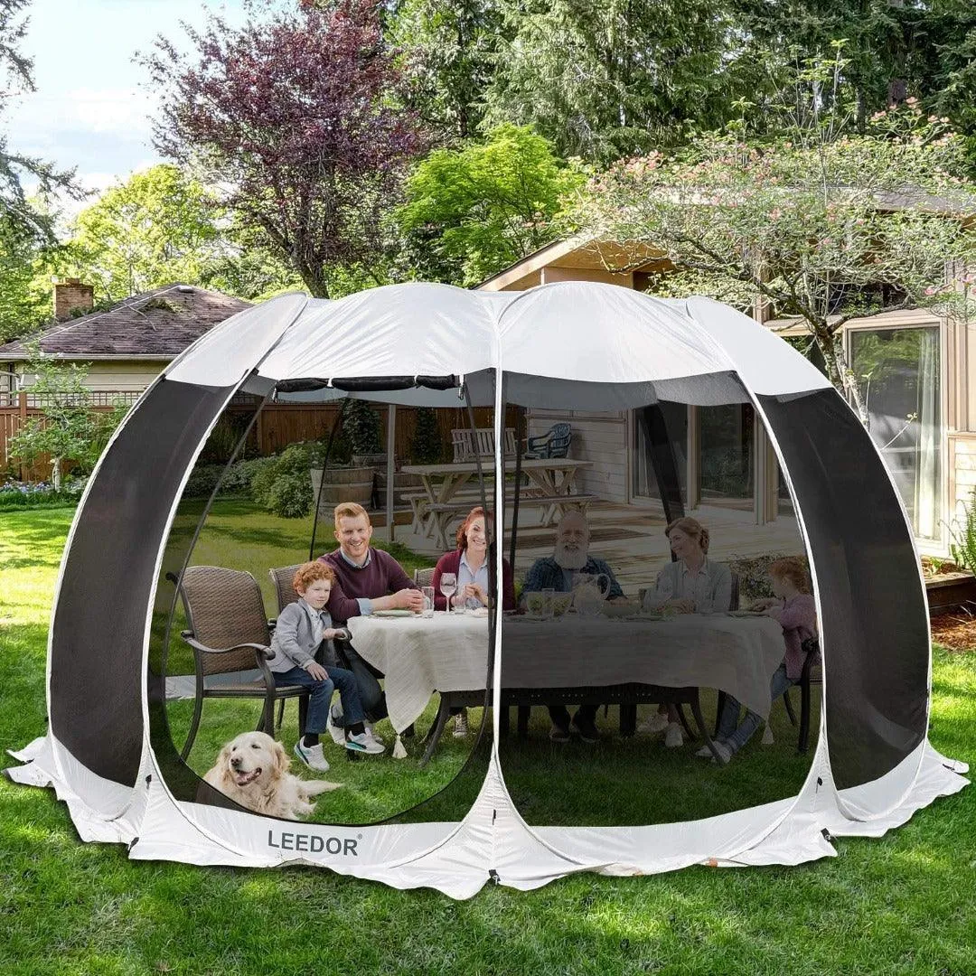 Alvantor 2-15 Person Pop Up Screen House Tent Instant Screened Gazebo For Deck/Patio