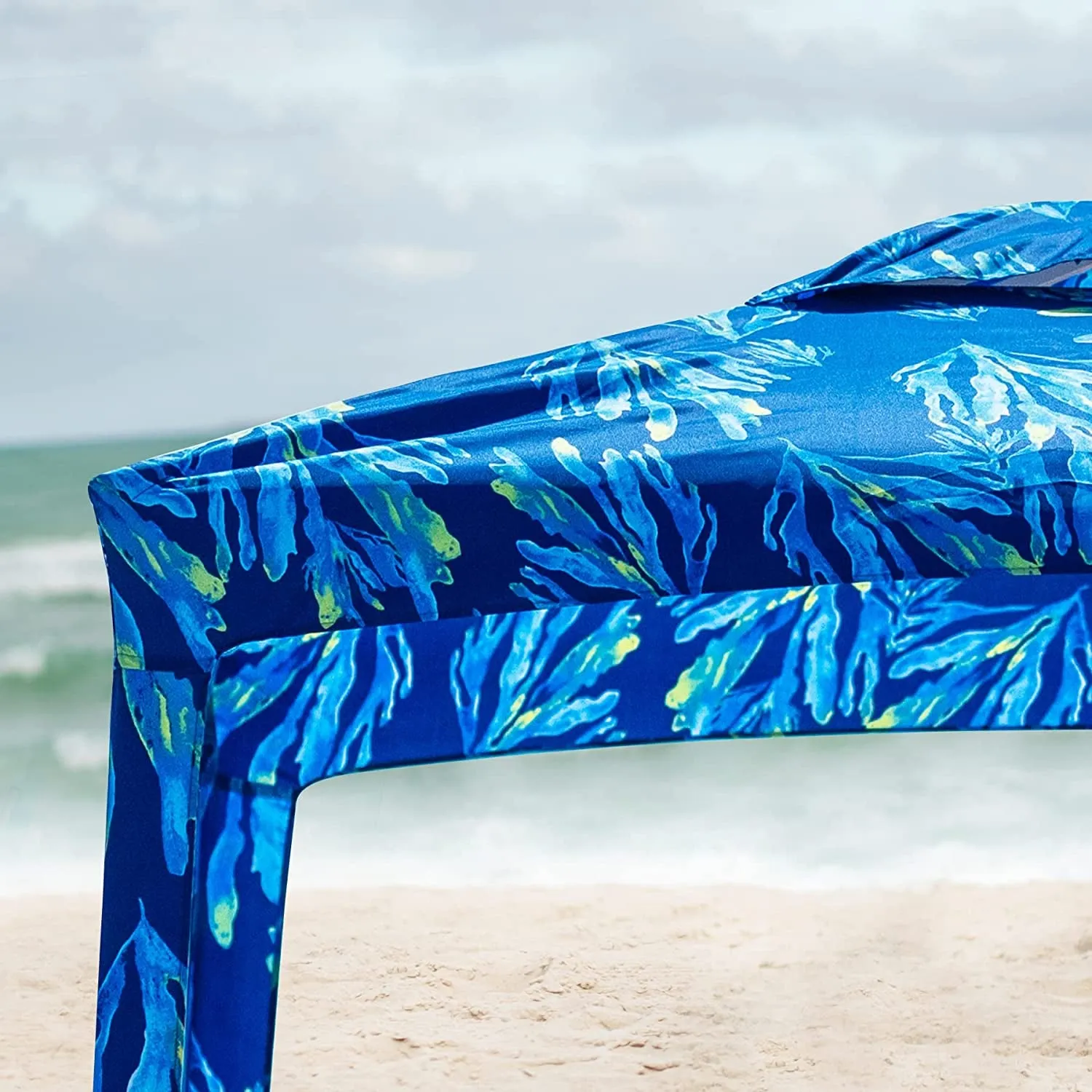 Beach Cabana, 6.2'×6.2' Beach Canopy, Easy Set up and Take Down, Cool Cabana Beach Tent with Sand Pockets, Instant Sun Shelter with Privacy Sunwall, Blue Paint