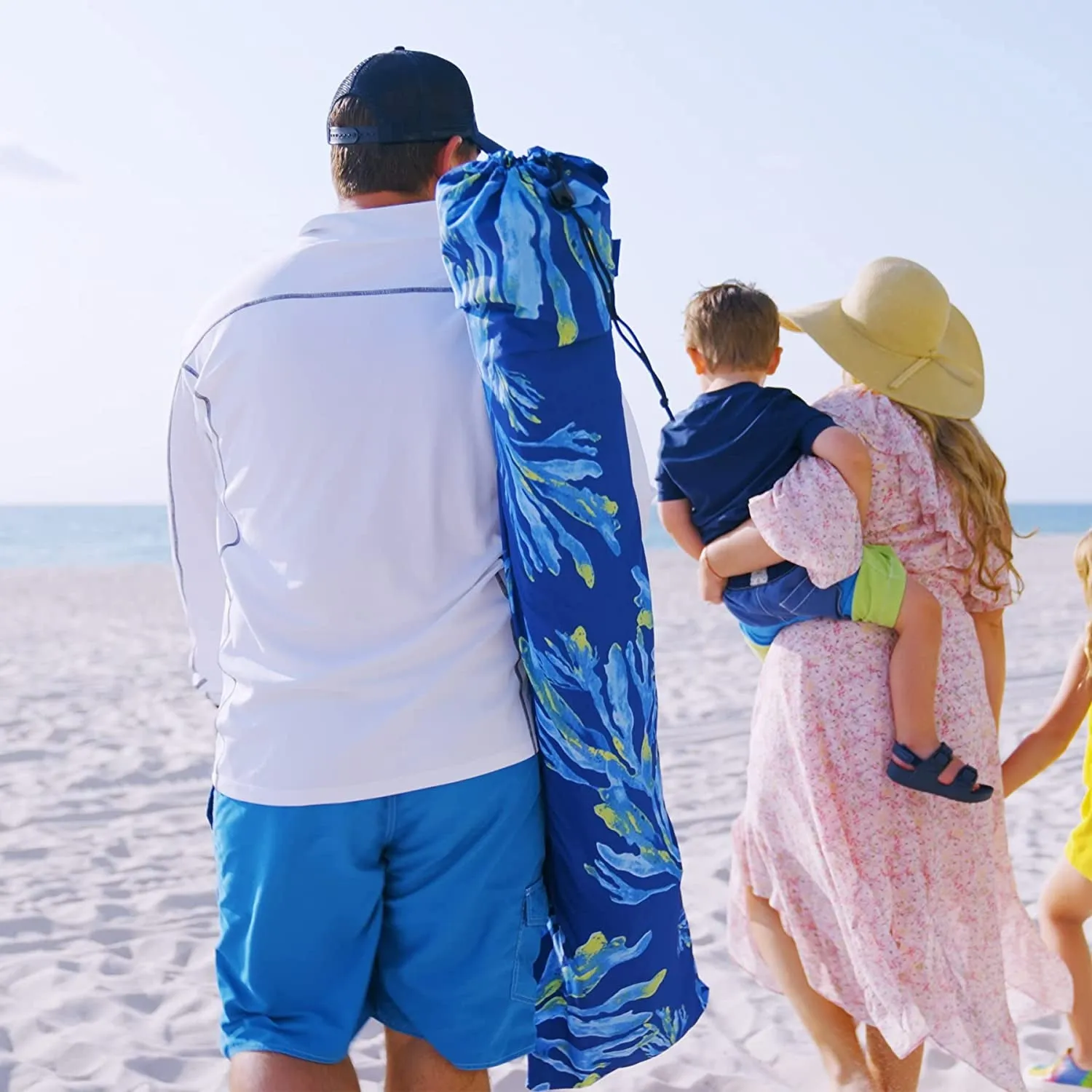 Beach Cabana, 6.2'×6.2' Beach Canopy, Easy Set up and Take Down, Cool Cabana Beach Tent with Sand Pockets, Instant Sun Shelter with Privacy Sunwall, Blue Paint