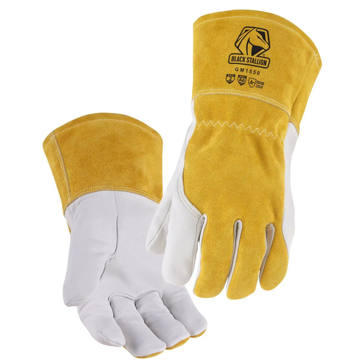 Black Stallion A6 Cut-Resistant Goatskin Palm MIG Glove - GM1550-WT