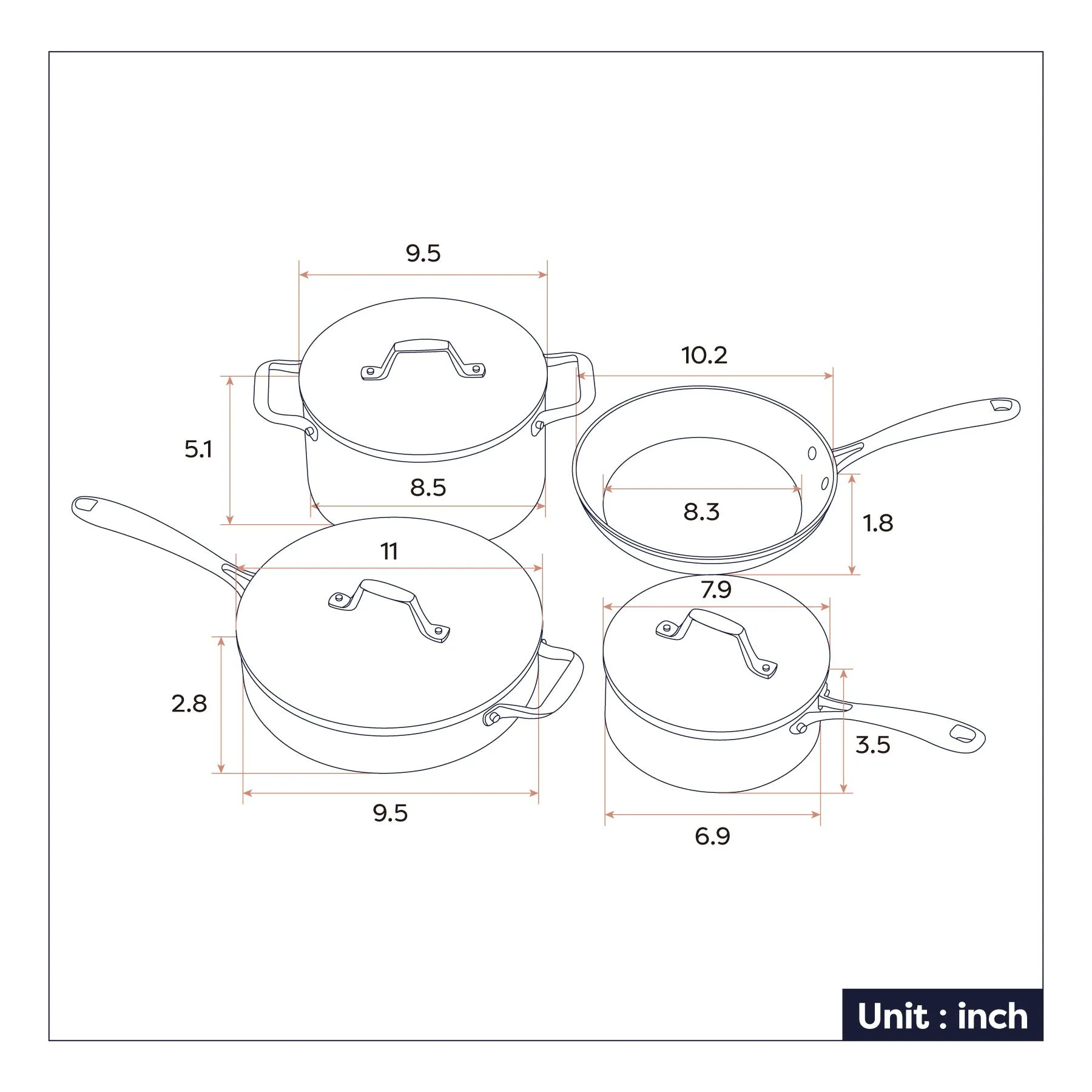 Ciarra Beyond Cookware Set Sakura Candy (4PCS)