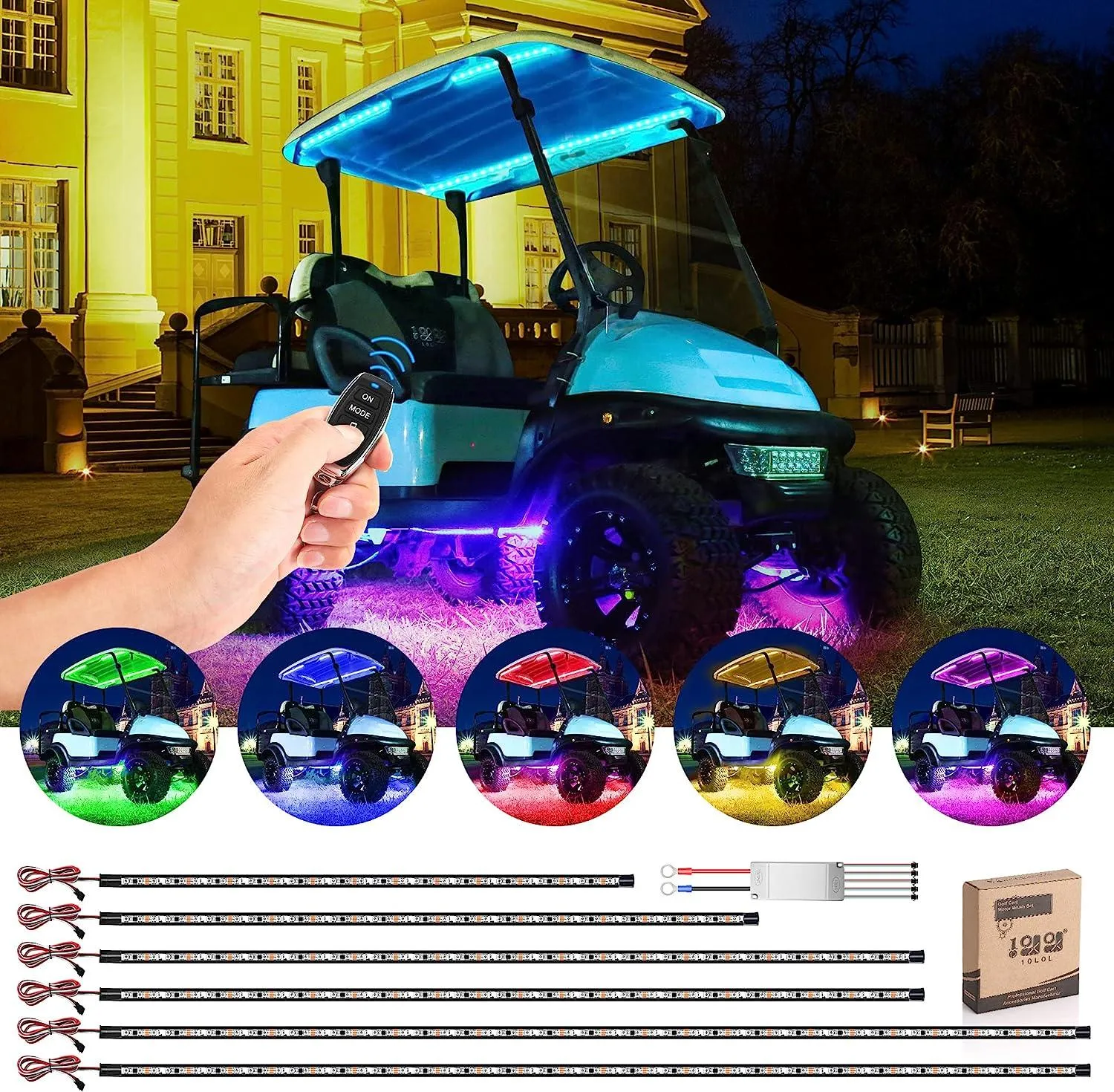 Cool Universal Golf Cart LED Light Strips - 10L0L