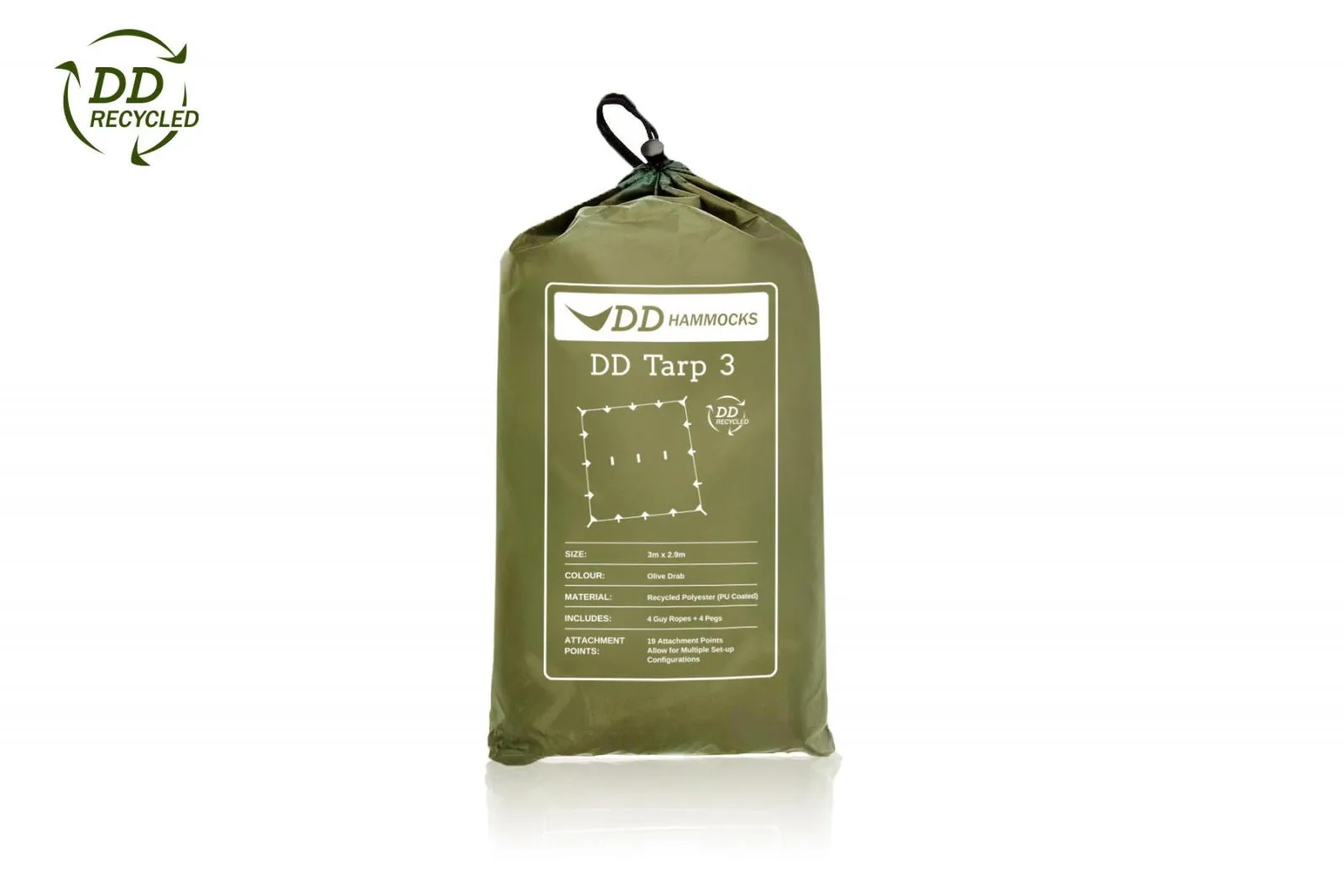 DD Hammocks Recycled Tarp 3 x 2.9 Olive Drab