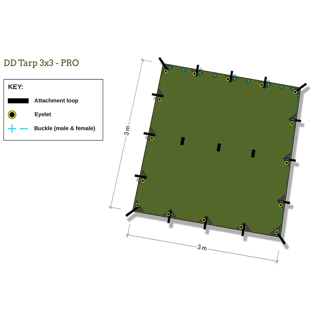 DD Hammocks Tarp 3x3 Pro