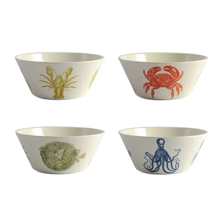 Deep Sea Life Melamine 8-Pc. Soup/Cereal Bowls Set