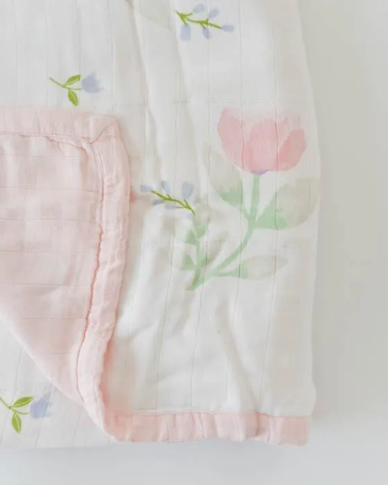 Deluxe Muslin Quilt- Pink Peony