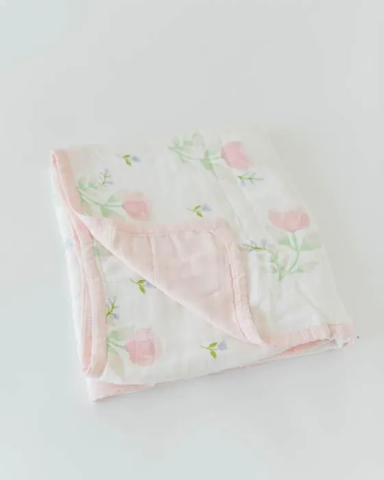 Deluxe Muslin Quilt- Pink Peony