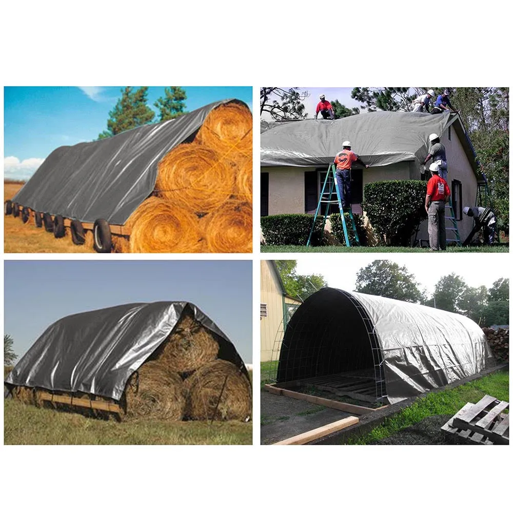 DIY 10x15 ft Heavy-Duty Tarp Shelter Cover Tarpaulin, Silver