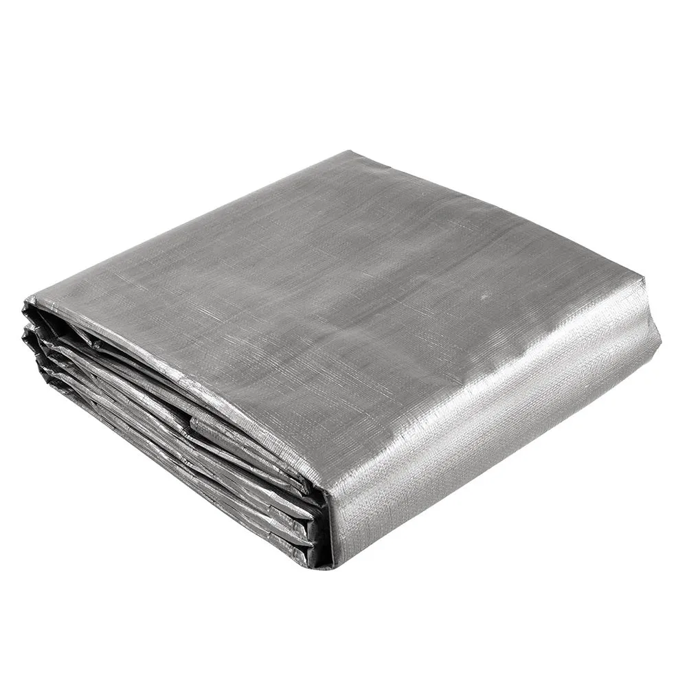 DIY 12x24 ft Heavy-Duty Tarp Shelter Cover Tarpaulin, Silver