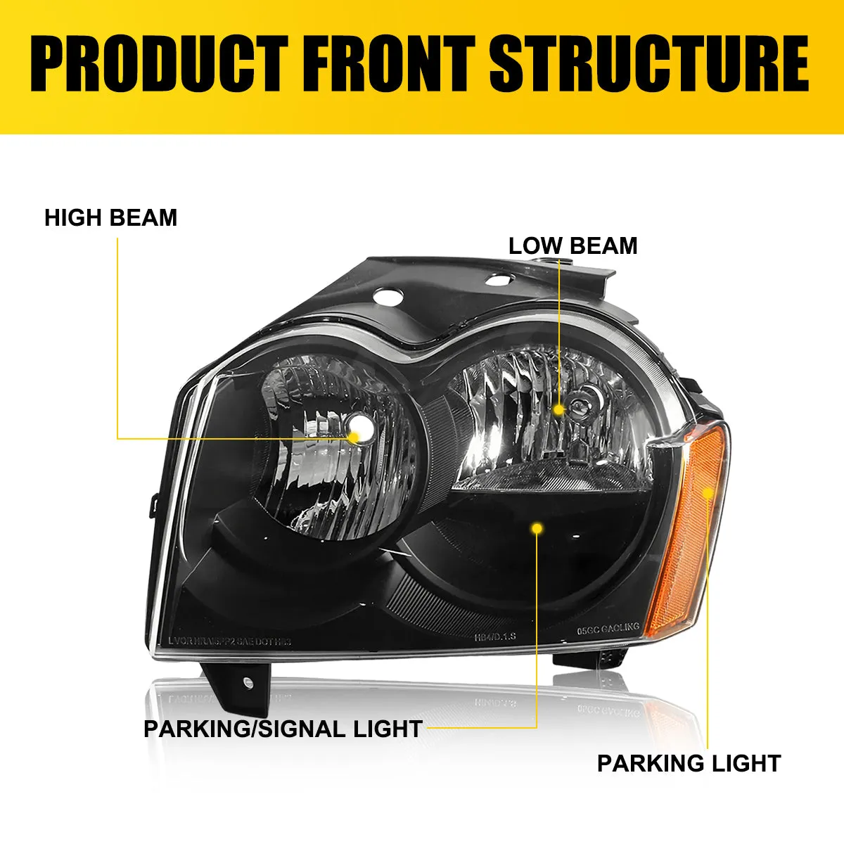 Headlights Assembly Fits 2005-2007 Jeep Grand Cherokee