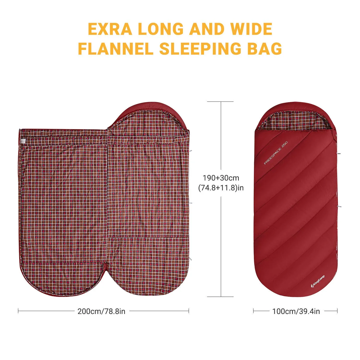 KingCamp Plus Size 3-4 Season Sleeping Bag