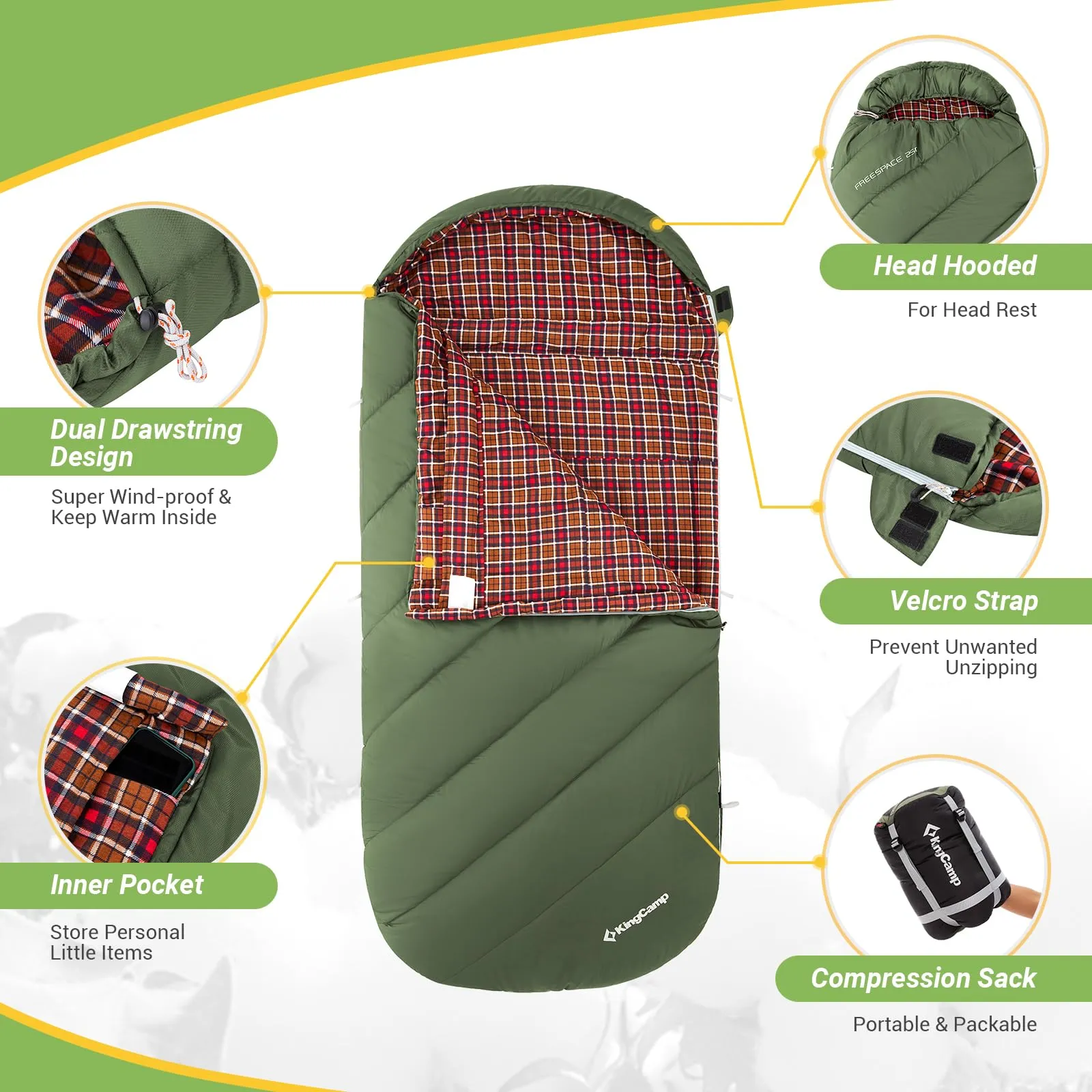 KingCamp Plus Size 3-4 Season Sleeping Bag