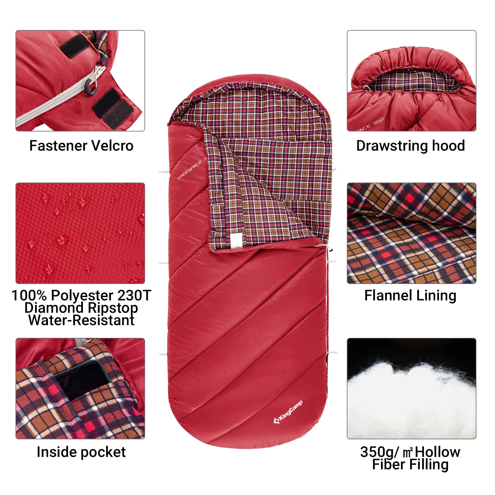 KingCamp Plus Size 3-4 Season Sleeping Bag