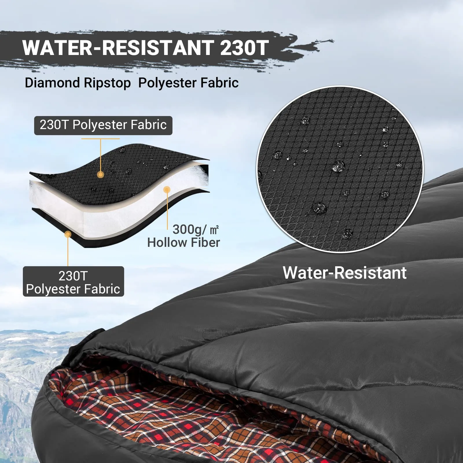 KingCamp Youth Extra Wide Black Sleeping Bag