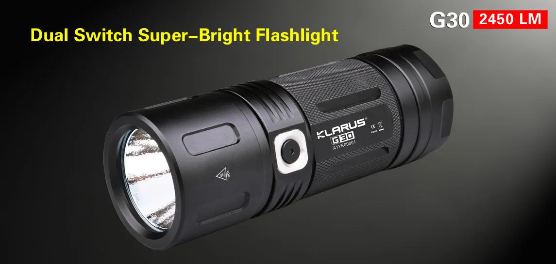 Klarus G30 CREE MT-G2 LED Flashlight - 2450 Lumens