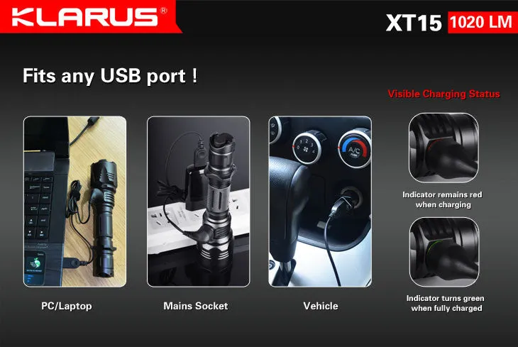 Klarus XT15 Falcon Rechargeable Flashlight