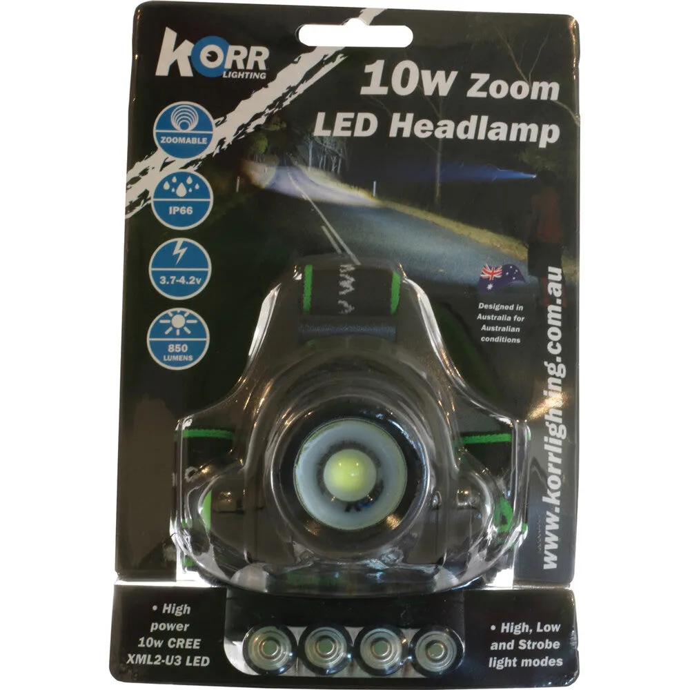 Korr Cree LED Zoom Headlamp 10W / Waterproof