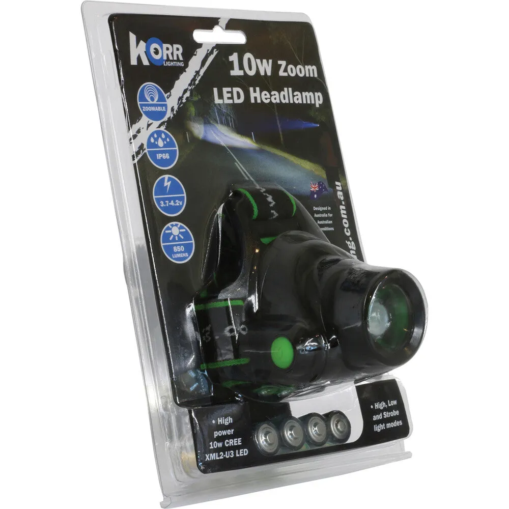 Korr Cree LED Zoom Headlamp 10W / Waterproof