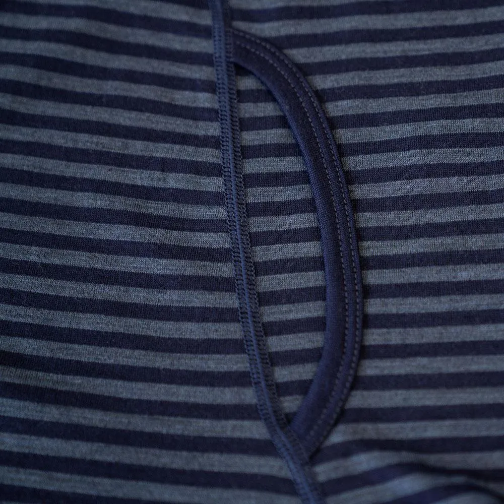 Mens Merino 180 Boxers (Mini Stripe Navy/Denim)