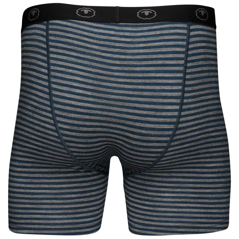 Mens Merino 180 Boxers (Mini Stripe Petrol/Charcoal)