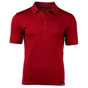 Mens Merino 180 Short Sleeve Polo Shirt (Plain Red)