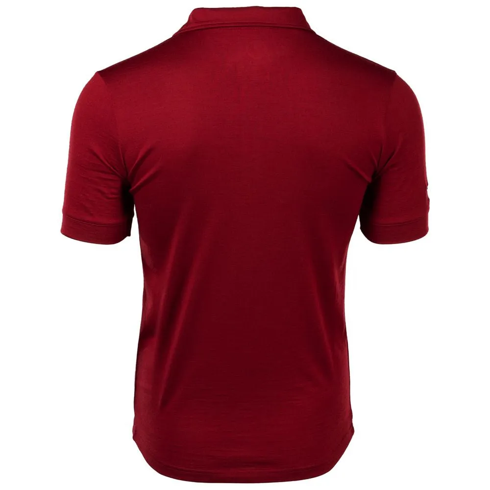 Mens Merino 180 Short Sleeve Polo Shirt (Plain Red)