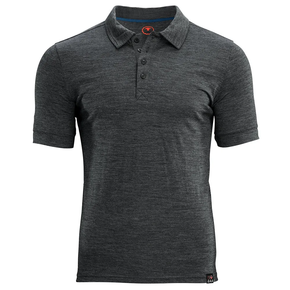 Mens Merino 180 Short Sleeve Polo Shirt (Plain Smoke)