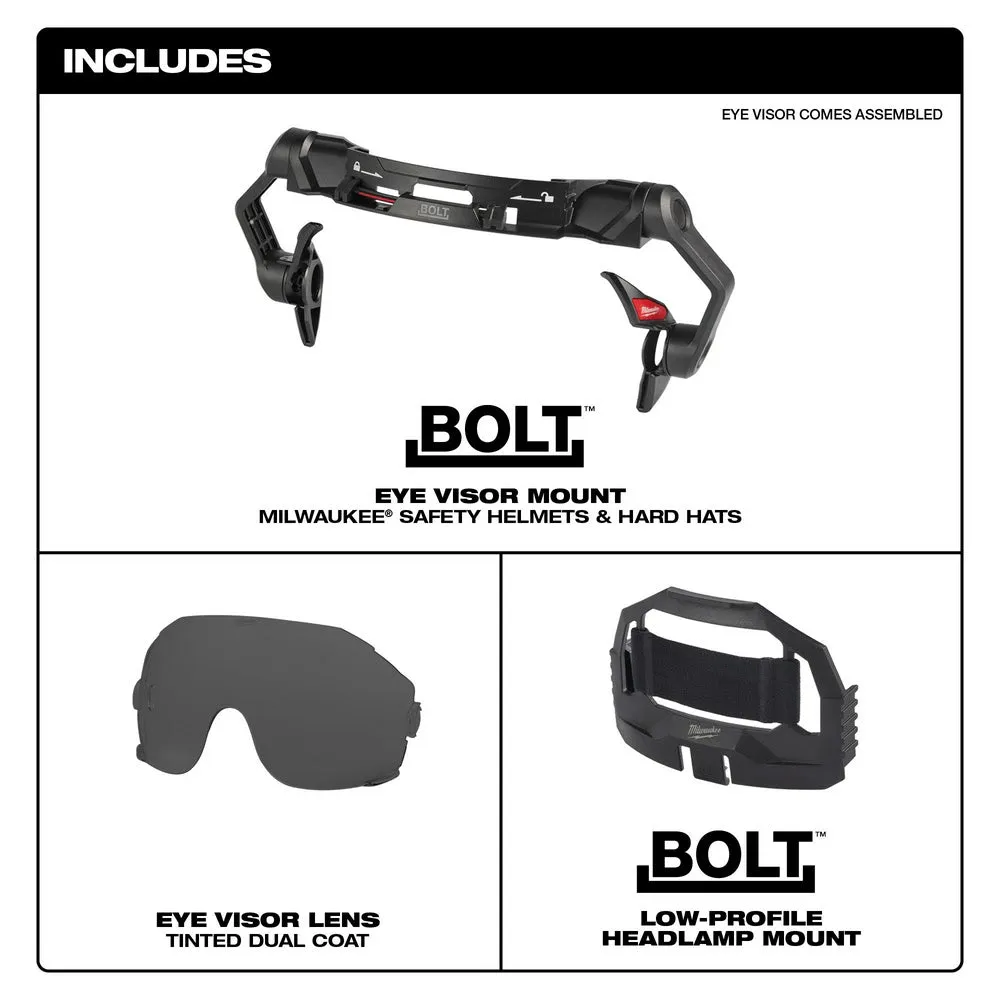 Milwaukee 48-73-1415 BOLT Eye Visor - Tinted Dual Coat Lens (Compatible with Milwaukee Safety Helmets & Hard Hats)