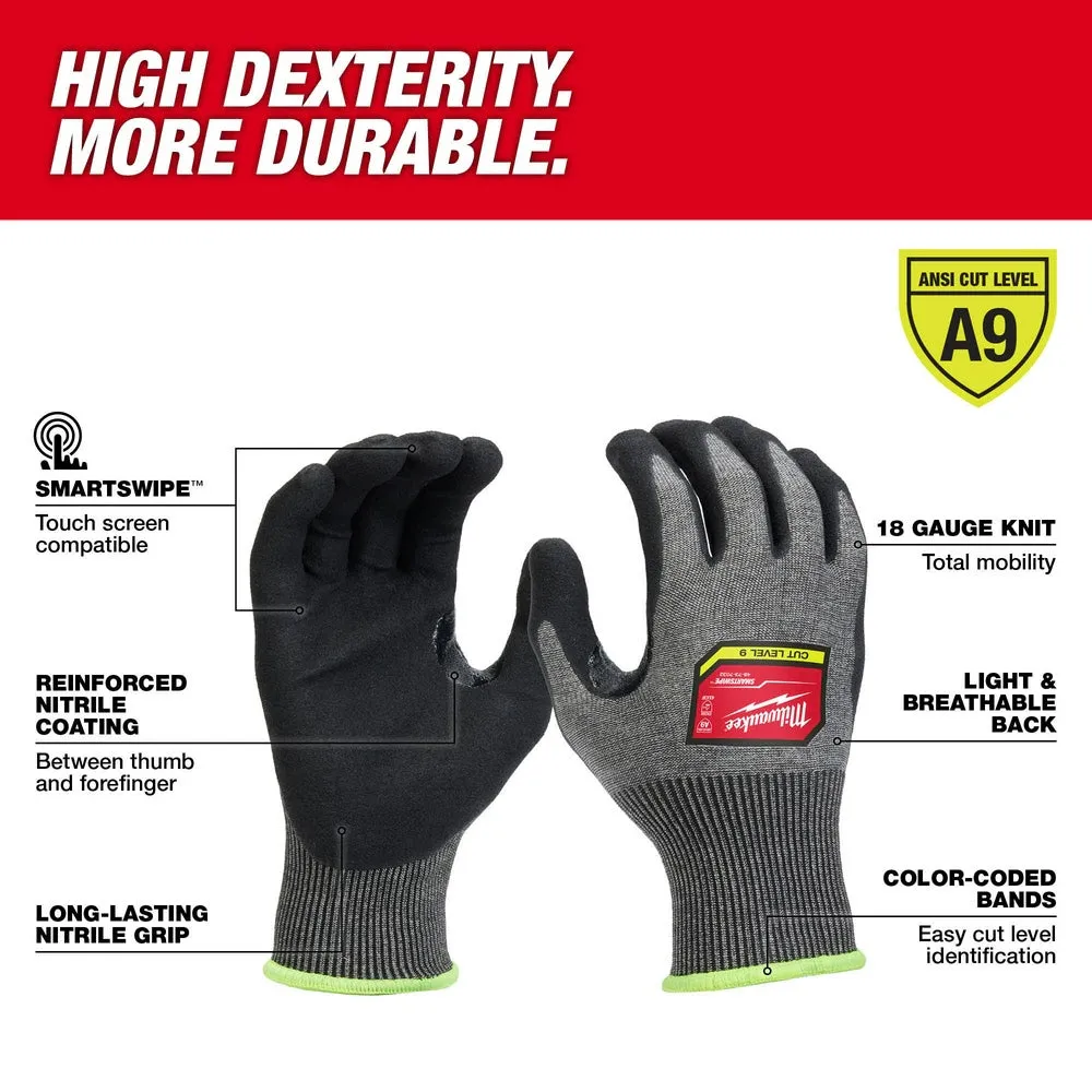 Milwaukee 48-73-7034 Cut Level 9 High-Dexterity Nitrile Dipped Gloves - XXL