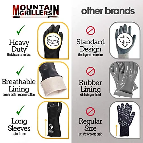 Mountain Grillers Extreme Heat Resistant Gloves Waterproof Fireproof Oil Resistant