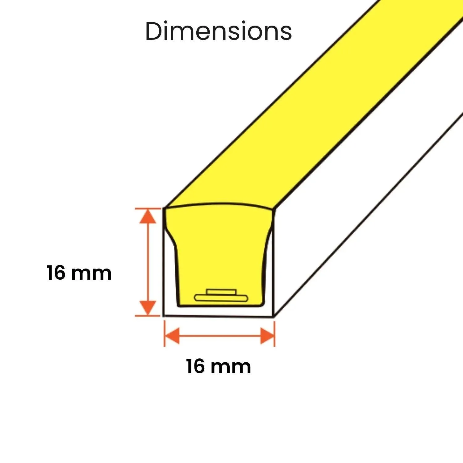 Natural White Neon Flex 4000K 16x16mm 220V 240V Top Bend IP65 10cm Cut with UK Plug