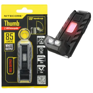 Nitecore Thumb White & Red LED USB Rechargeable Angled Keychain Light