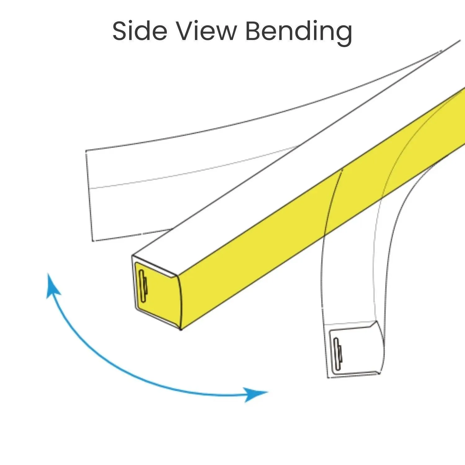 Orange LED Neon Flex 220V 240V Top Bending 20cm Cutting IP65 with UK Plug