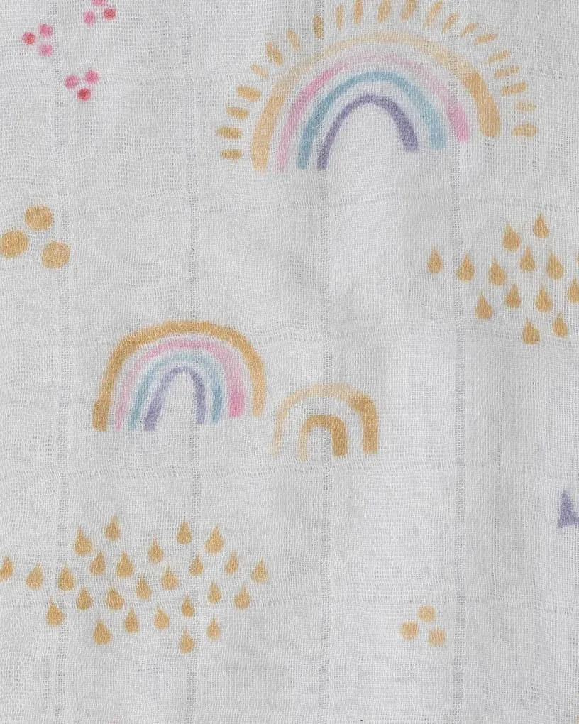 Original Deluxe Muslin Quilt - Rainbows & Raindrops *