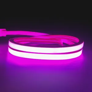 Pink LED Neon Flex 220V 240V Flat Shape Top Bending 20cm Cutting IP65 with UK Plug