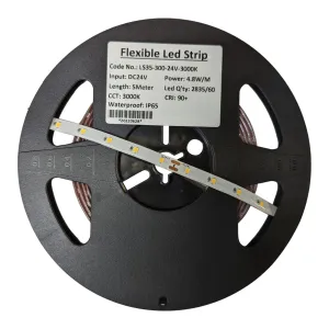 Professional 300 LED Strip Light, 24V, IP65, VHB, 3000K