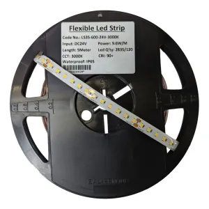 Professional 600 LED Strip Light, 24V, IP65, VHB, 3000K