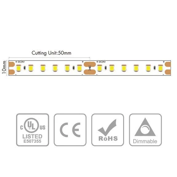 Professional 600 LED Strip Light, 24V, IP65, VHB, 5000K