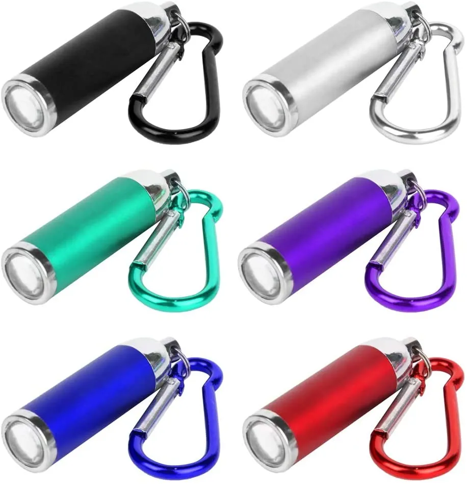 PROLOSO 15 Pcs Flashlights Keychain Portable Led Flashlight Keyring Toy Key Chains for Camping Climbing Kids Party Favors