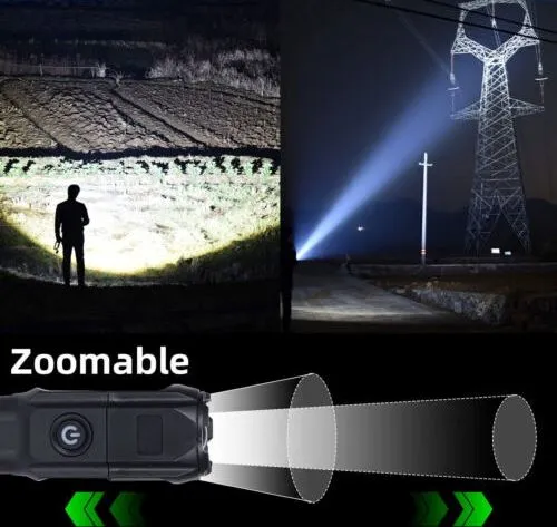 SMAXPro™ 2pk Tactical LED Rechargeable Flashlights: 990000LM, Zoomable, Waterproof