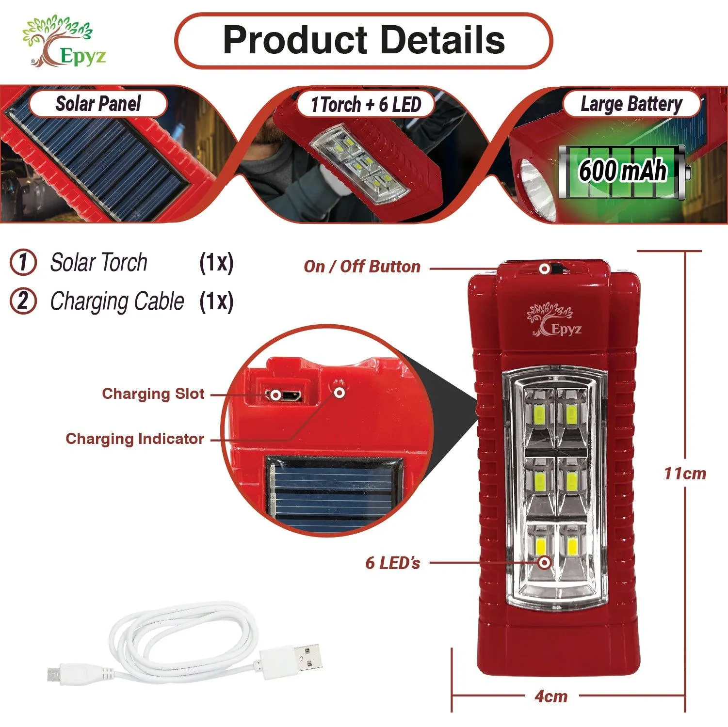 Solar Rechargeable Emergency Light - Solar For Nature