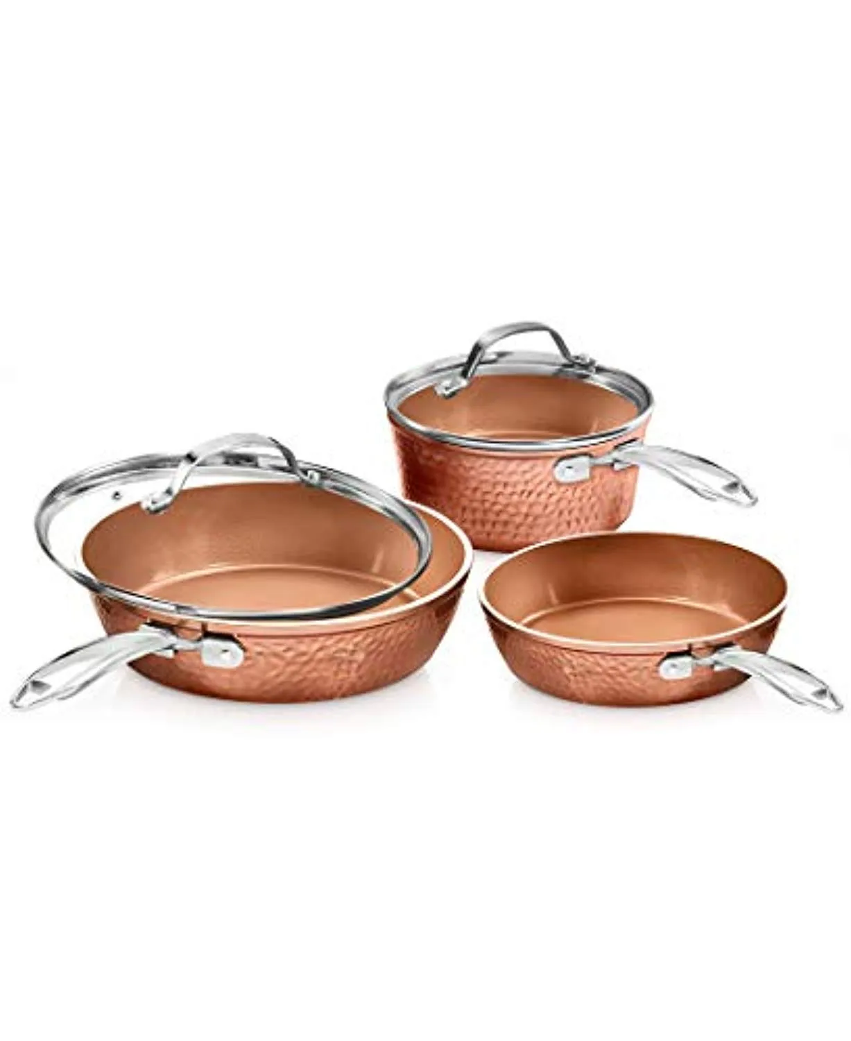 Steel Premium Hammered Cookware – 5 Piece Ceramic Cookware