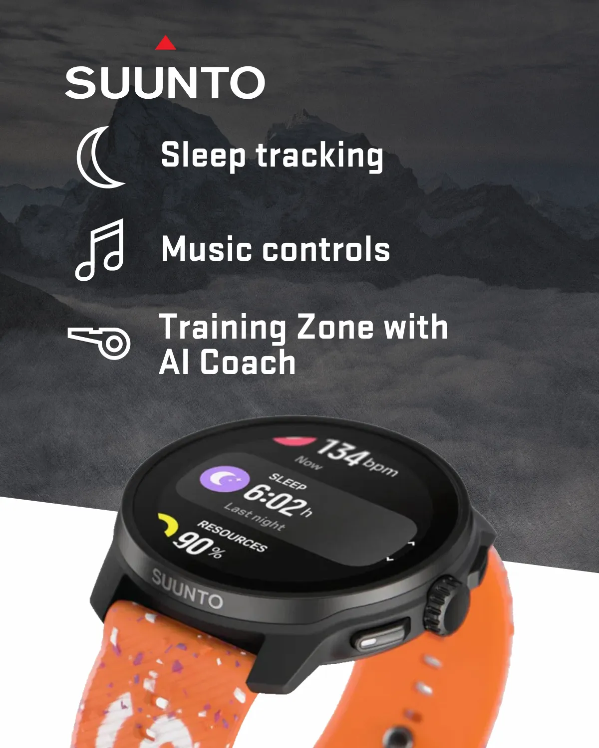 Suunto Race S GPS Sports Smartwatch, AMOLED Touchscreen w/ 13D Standby, Dualband GNSS, Global Offline Map, Advanced Training, Wearable4U