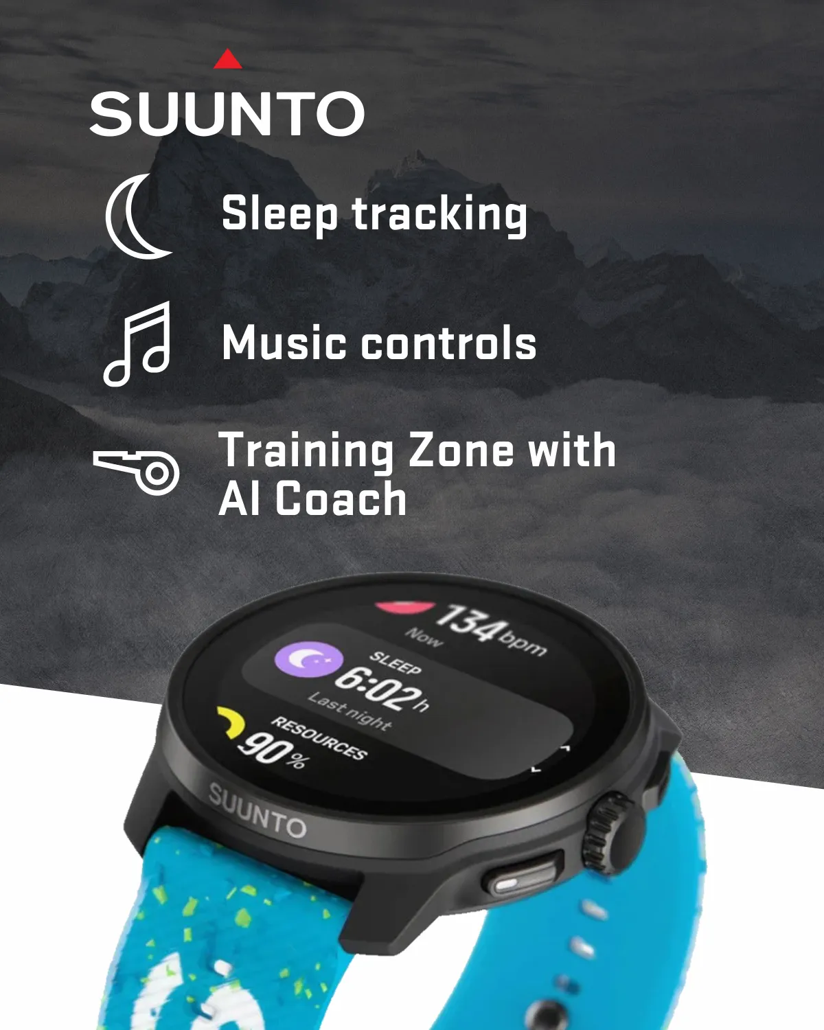 Suunto Race S GPS Sports Smartwatch, AMOLED Touchscreen w/ 13D Standby, Dualband GNSS, Global Offline Map, Advanced Training, Wearable4U