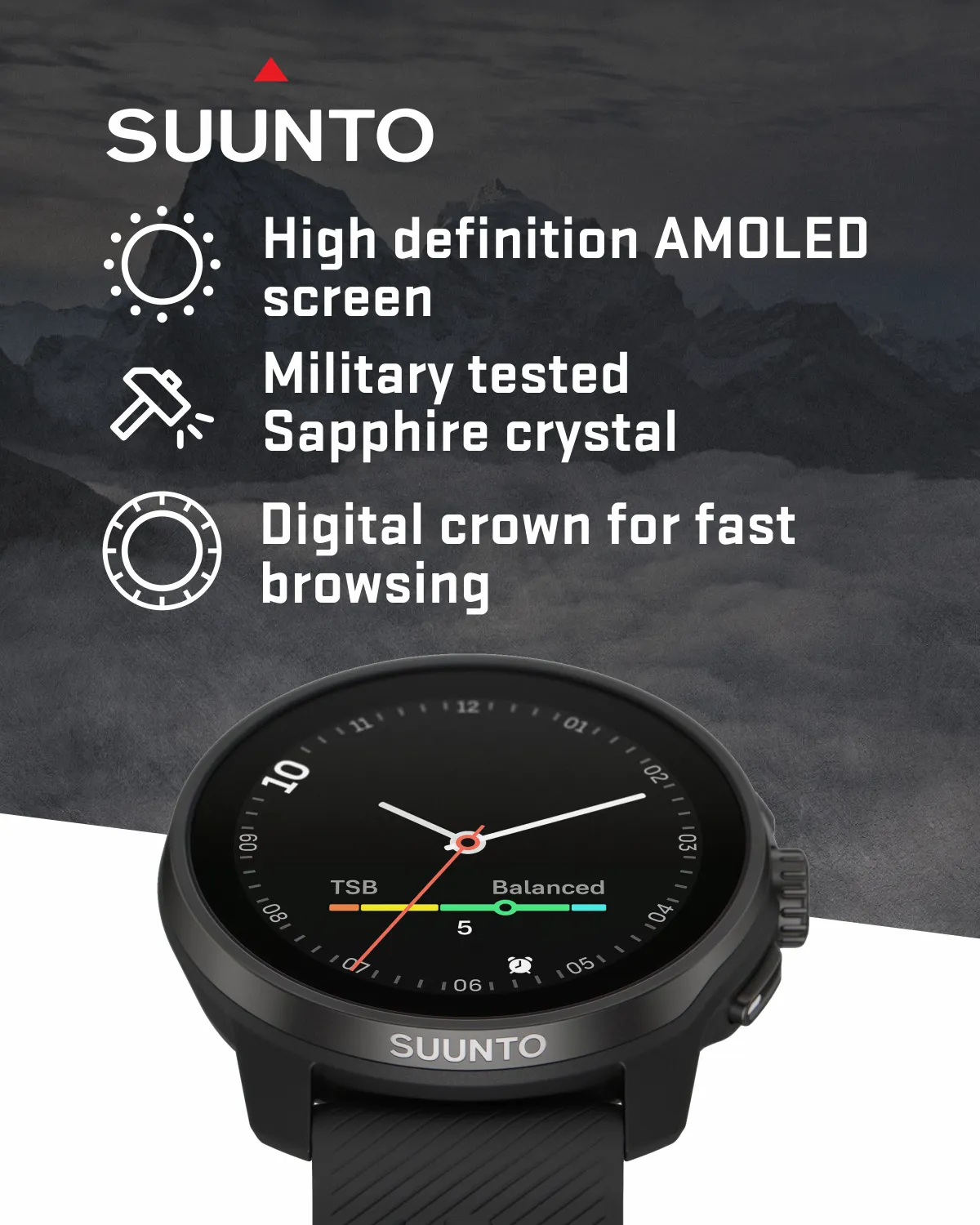 Suunto Race S GPS Sports Smartwatch, AMOLED Touchscreen w/ 13D Standby, Dualband GNSS, Global Offline Map, Advanced Training, Wearable4U